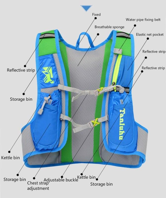 Wautton 15L ultralight cycling backpack in water-resistant nylon with breathable mesh shoulder straps — view 2