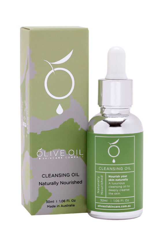 30ml bottle of naturally nourished facial cleansing oil with olive and essential oils — view 2