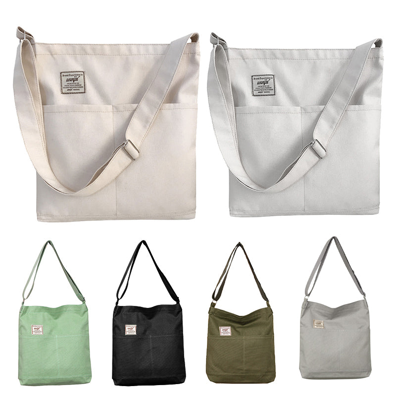 Womens canvas hobo crossbody bag with comfortable handles, smooth zippers, and casual spacious tote design — view 2