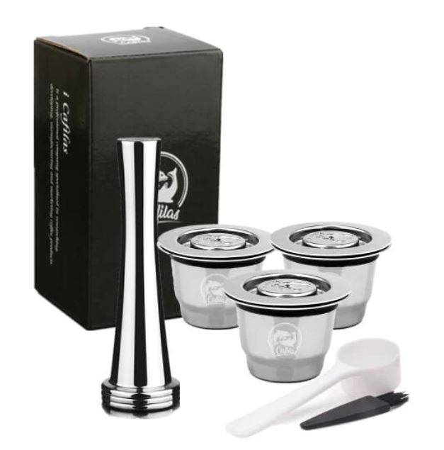 Reusable coffee pods made of premium stainless steel for eco-friendly home espresso brewing — view 5