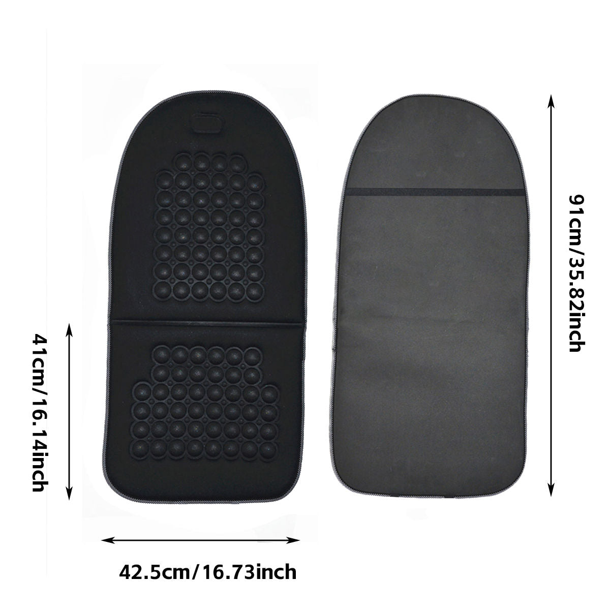 Ergonomic black vehicle seat cushion with raised magnet massage bumps and reinforced edging — view 3
