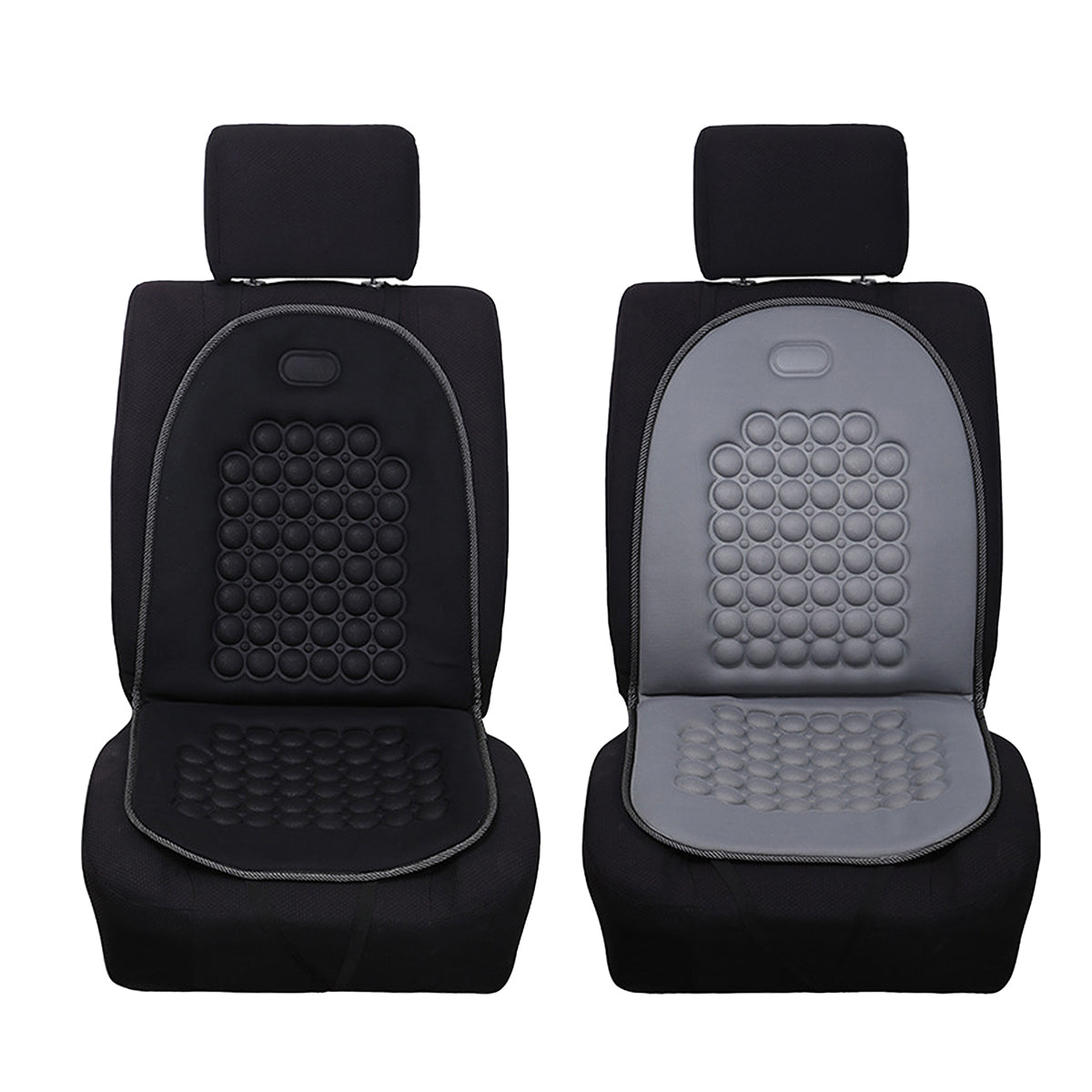Ergonomic black vehicle seat cushion with raised magnet massage bumps and reinforced edging — view 2