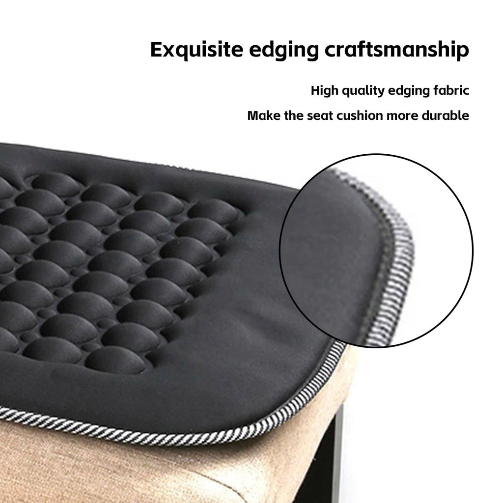 Ergonomic black vehicle seat cushion with raised magnet massage bumps and reinforced edging — view 4