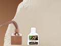 Masculine hanging car freshener glass bottle with wooden cap and hanging rope