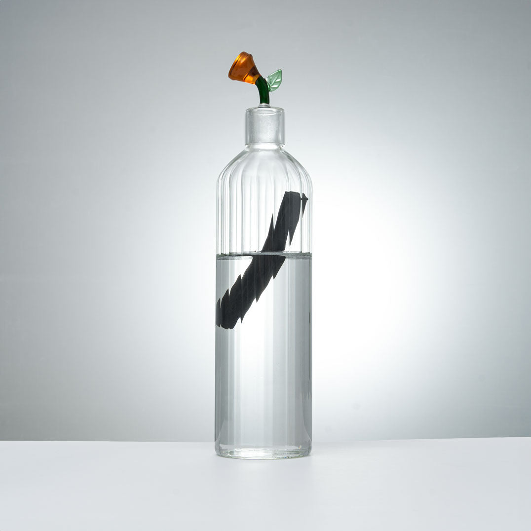 Carafe en verre Design + 1 Charbon de bambou français-0