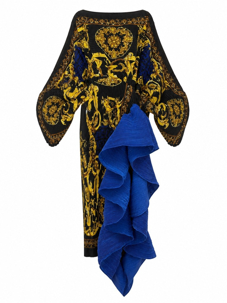 Vibrant Pleated Printed Kaftan-5