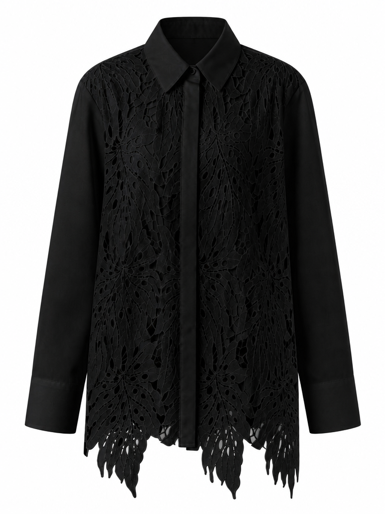 Liberated Lace Hollow Blouse-5