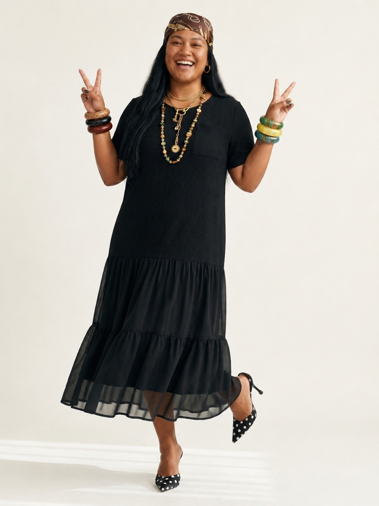 Liberated Patchwork Flowy Maxi Dress-0