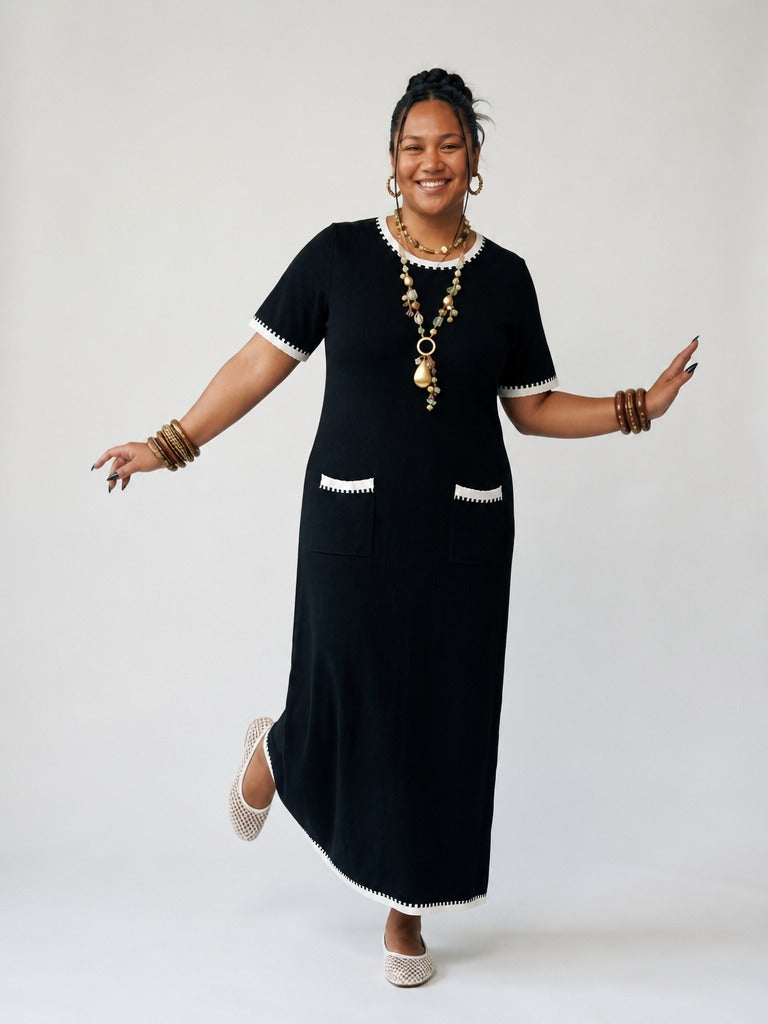 Grounded Knit Loose Maxi Dress-0