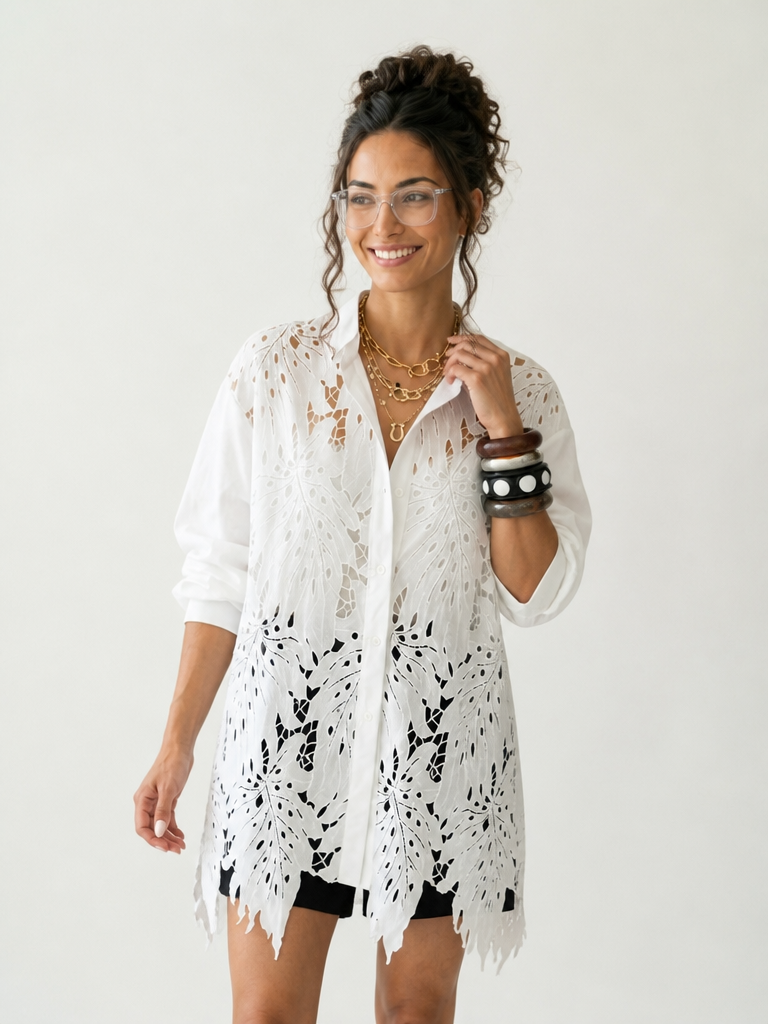 Liberated Lace Hollow Blouse-2