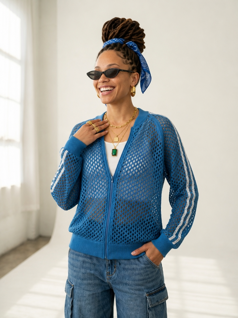 Vibrant Striped Knit Cardigan-0