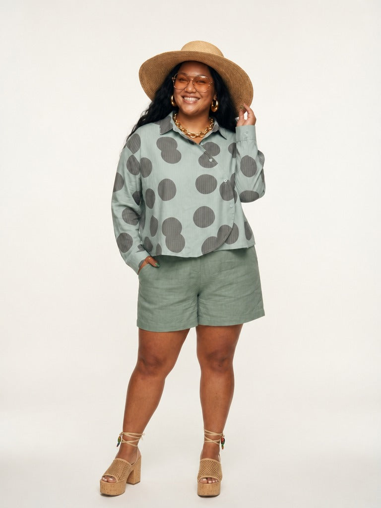 Audacious Polka Dot Oversized Blouse-1