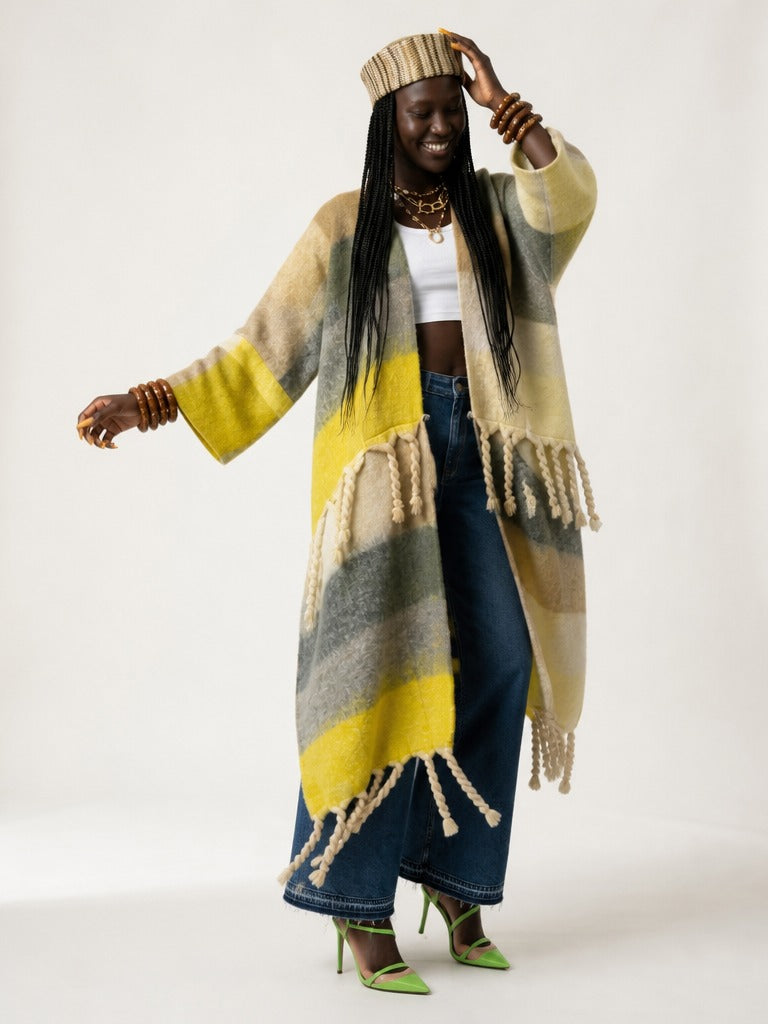 Wanderlust Fringed Geometric Kimono-0