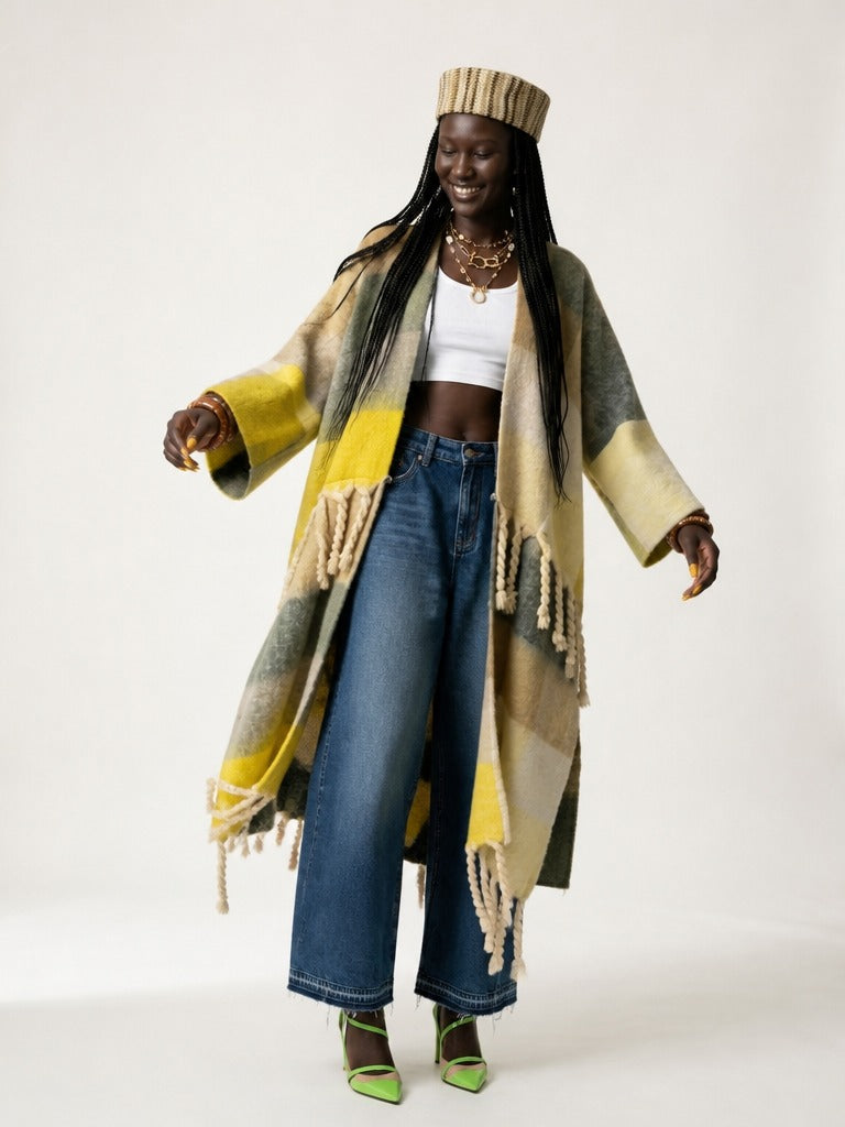 Wanderlust Fringed Geometric Kimono-1
