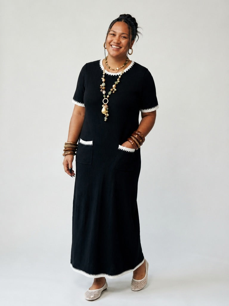 Grounded Knit Loose Maxi Dress-2