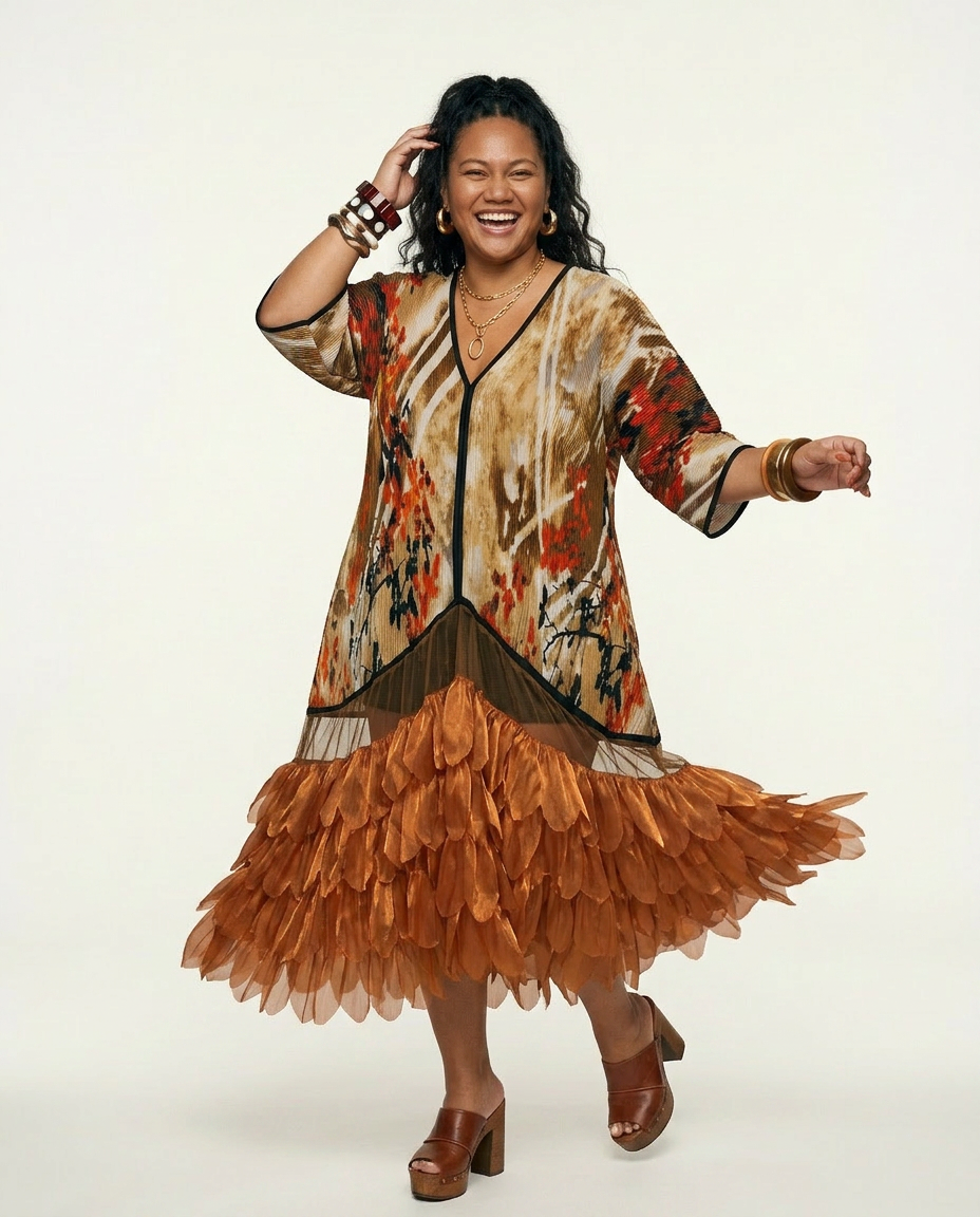 Radiant Pleated Ruffle Maxi Kaftan-0