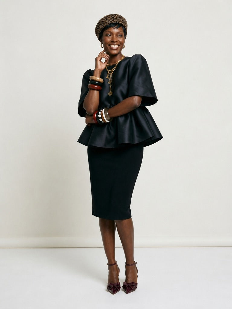 Elegant Ruffled Peplum Blouse-1