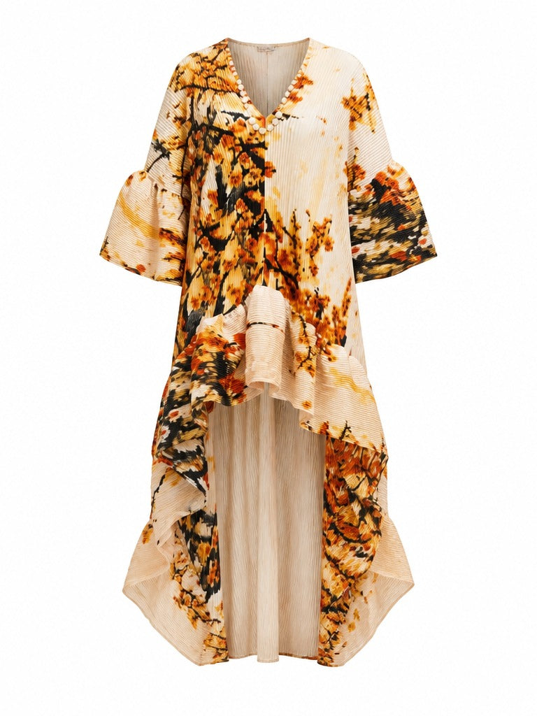 Wanderlust Pleated Print Kaftan-5