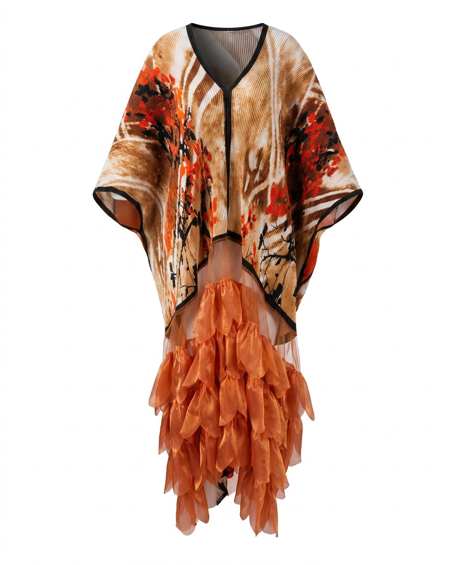 Radiant Pleated Ruffle Maxi Kaftan-4