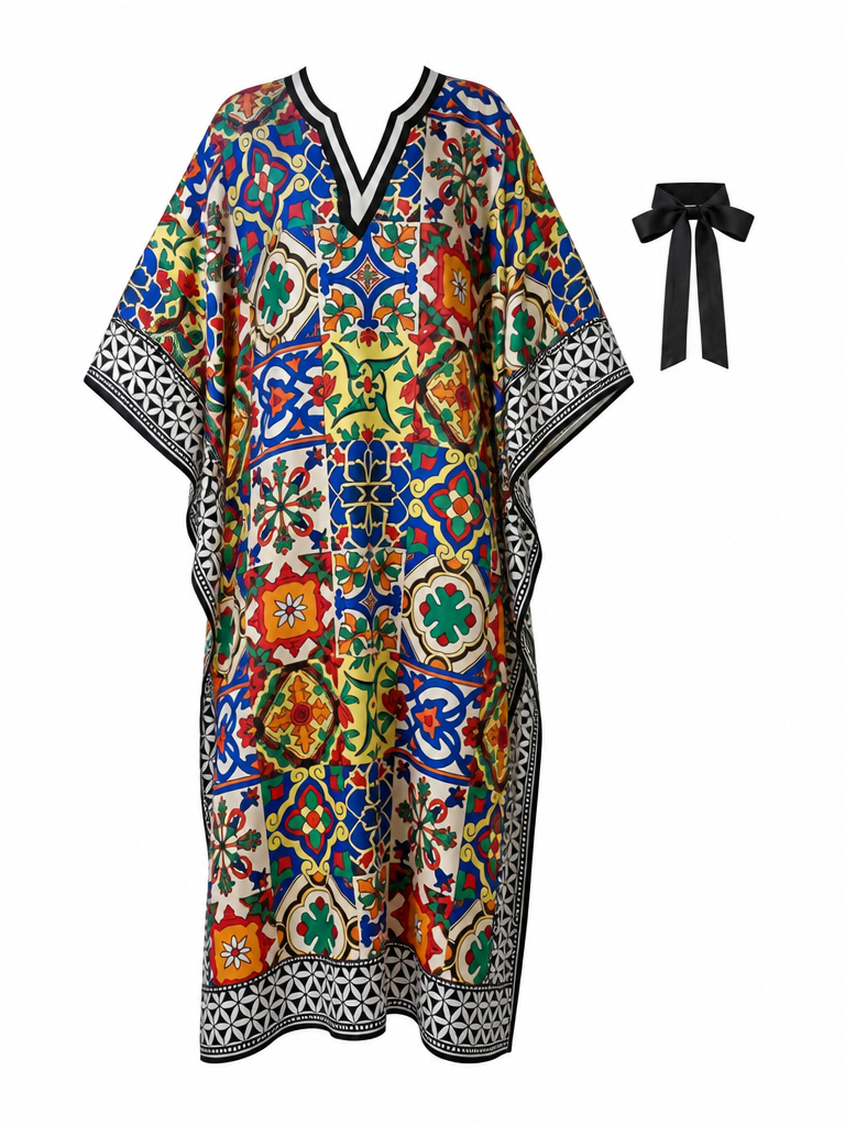 Vivacious Printed Kaftan Maxi Dress-3