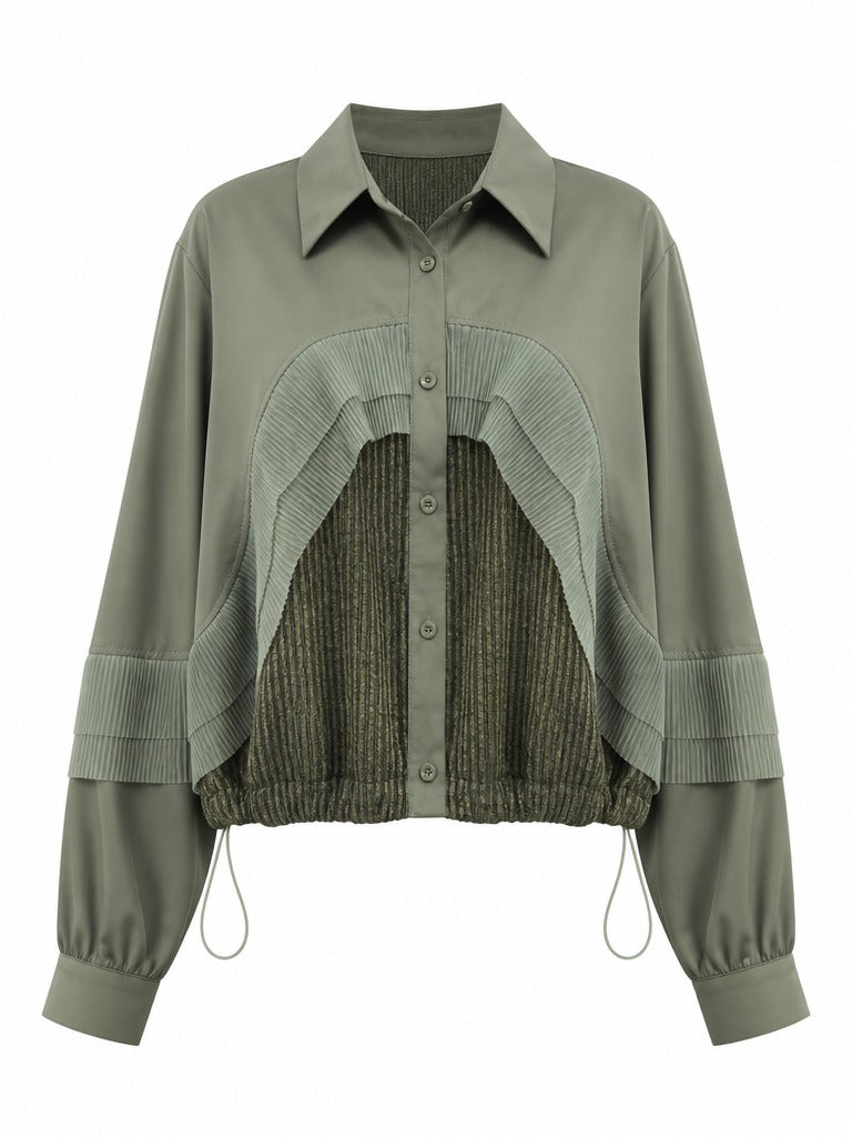 Unique Striped Mesh Blouse-7