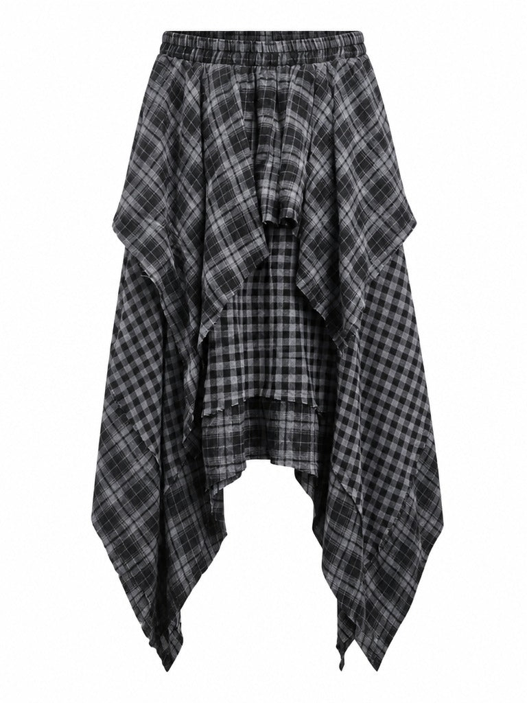 Wild Heart Plaid Midi Skirt-4