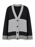 Grounded Knitted Striped Cardigan-4