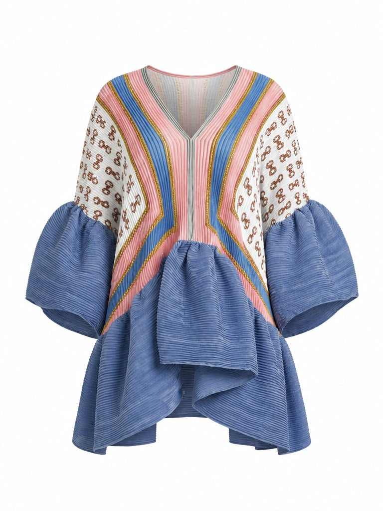Vibrant Pleated Ruffle Top-4