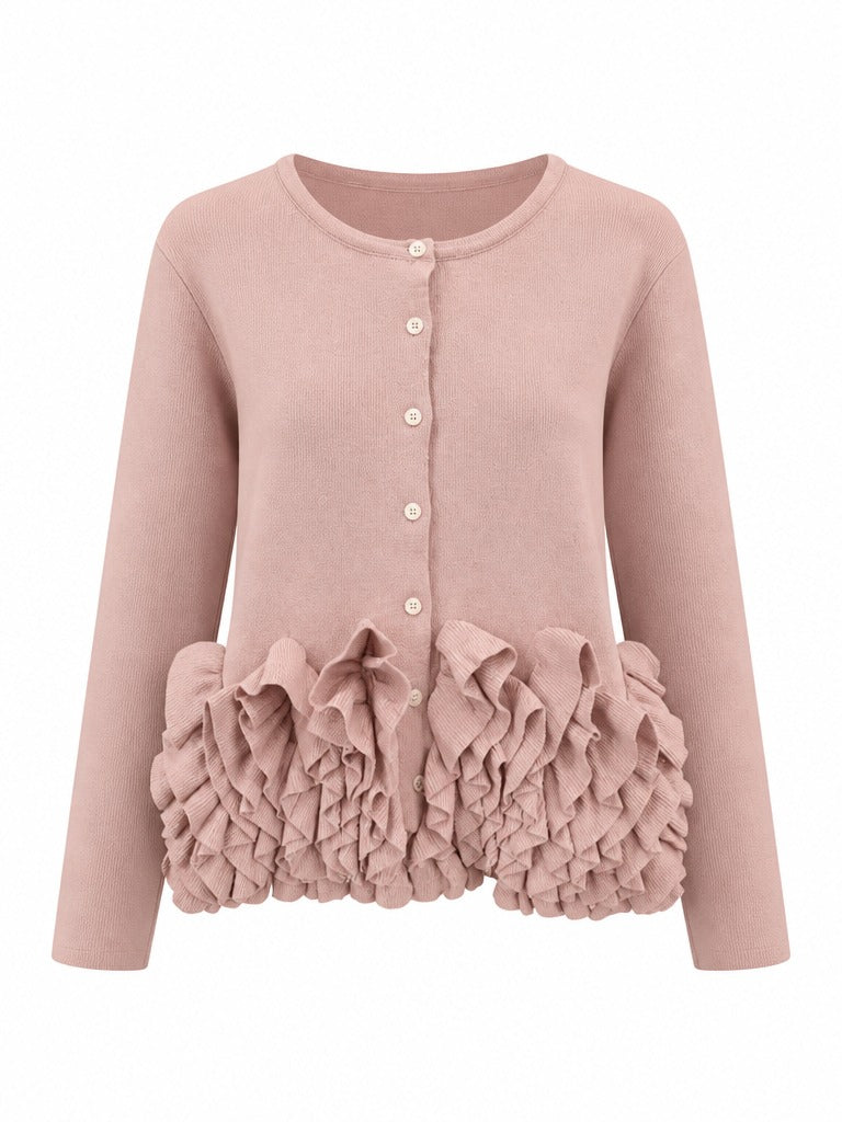 Ethereal Pleated Ruffle Cardigan-4
