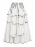 Graceful Ruffled Chiffon Midi Skirt-4