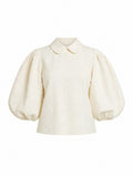 Ethereal Textured Balloon Sleeve Blouse-5