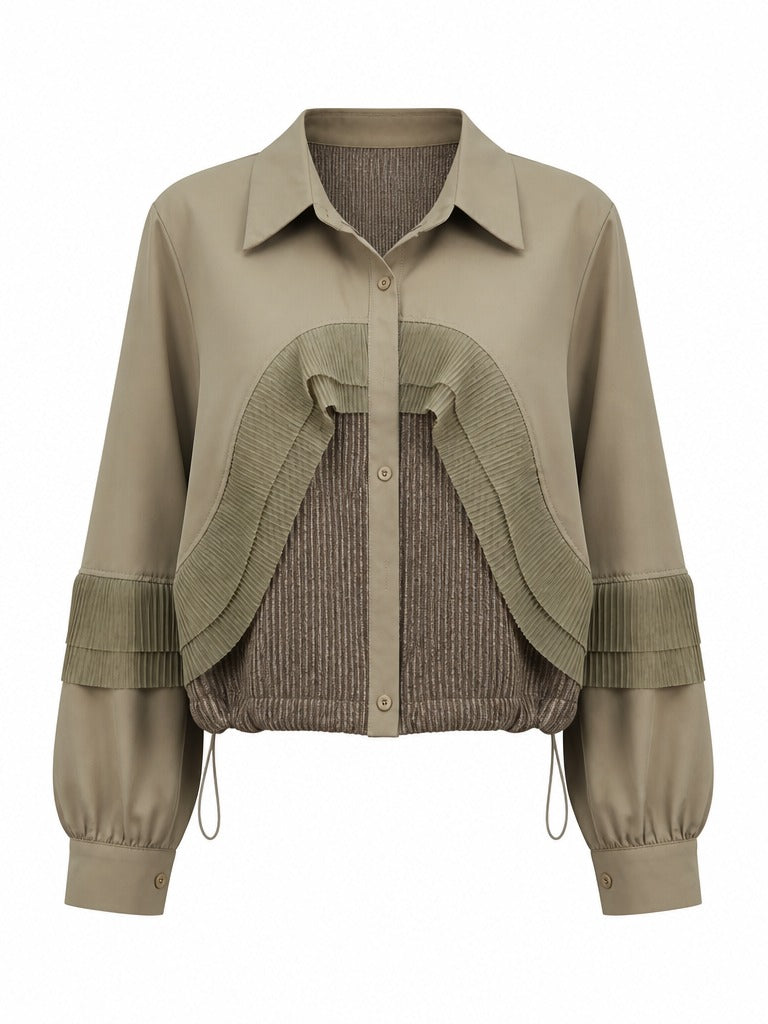 Unique Striped Mesh Blouse-5