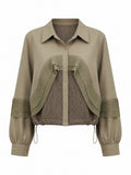 Unique Striped Mesh Blouse-5