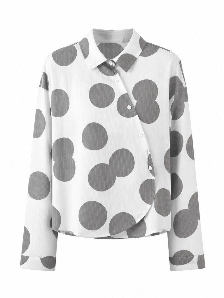 Audacious Polka Dot Oversized Blouse-6