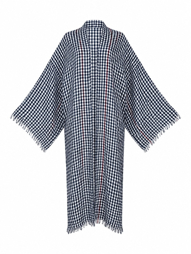 Free Spirit Plaid Fringe Kaftan-3