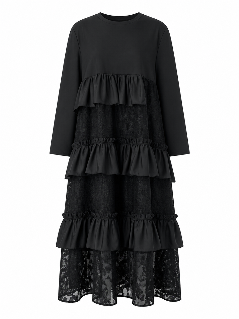 Unique Tiered Ruffle Maxi Dress-3