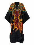 Vibrant Pleated Patterned Kaftan-3