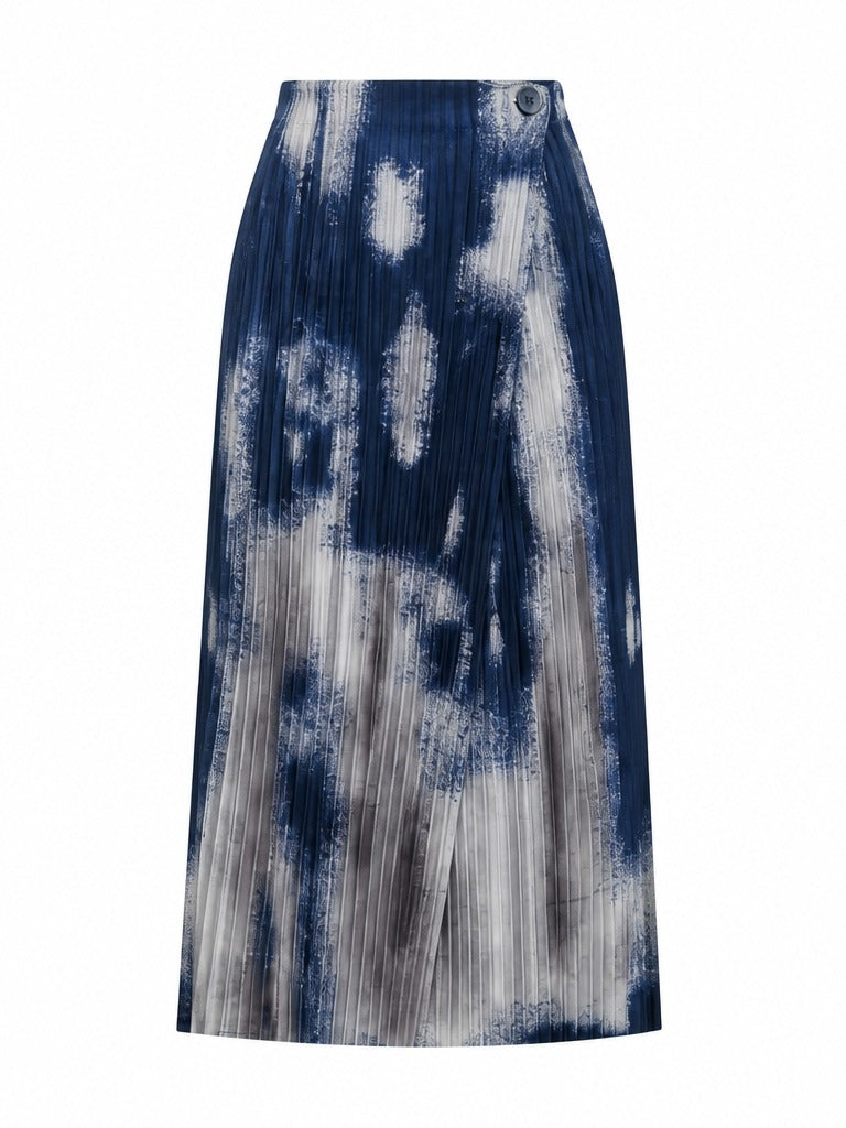 Wanderlust Printed Pleated Midi Skirt-4
