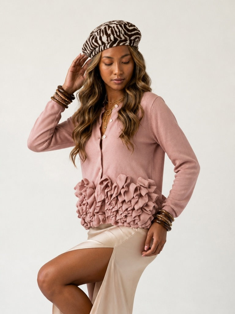Ethereal Pleated Ruffle Cardigan-2