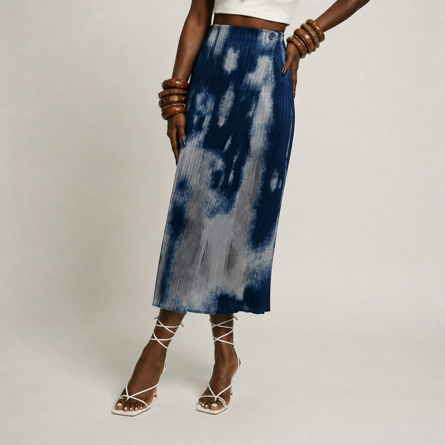 Wanderlust Printed Pleated Midi Skirt