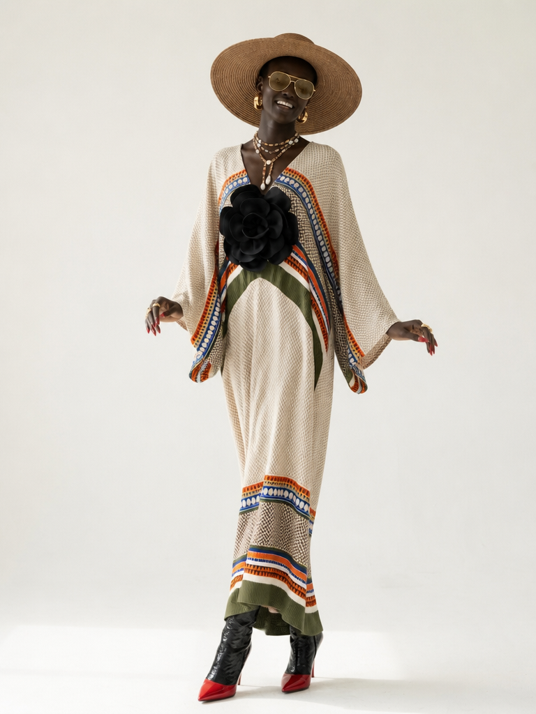 Wanderlust Pleated Boho Kaftan-0