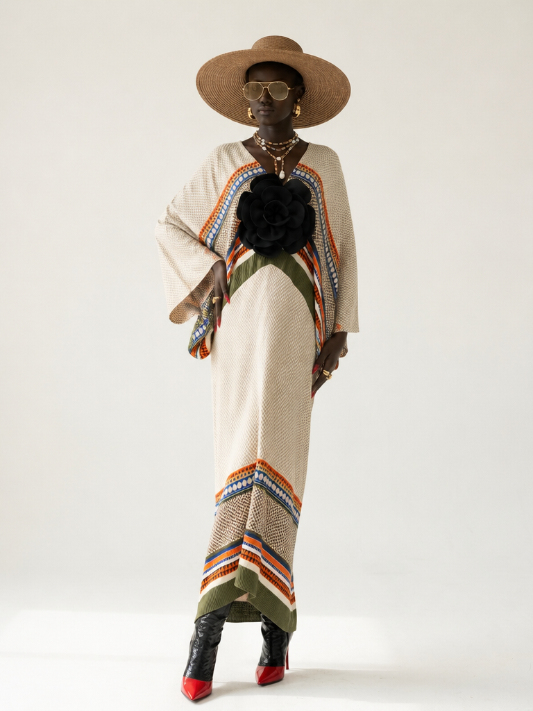 Wanderlust Pleated Boho Kaftan-1