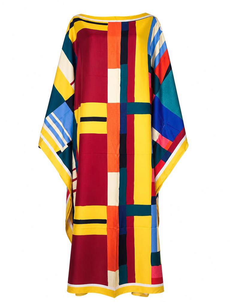 Vibrant Geometric Printed Kaftan-5