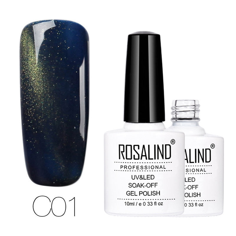 Cat eye gel nail polish bottle with magnetic shimmering liquid, 10ml capacity. — view 2