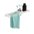 Ceramic towel ring and brush holder in glossy white wall mounted for modern bathroom organization