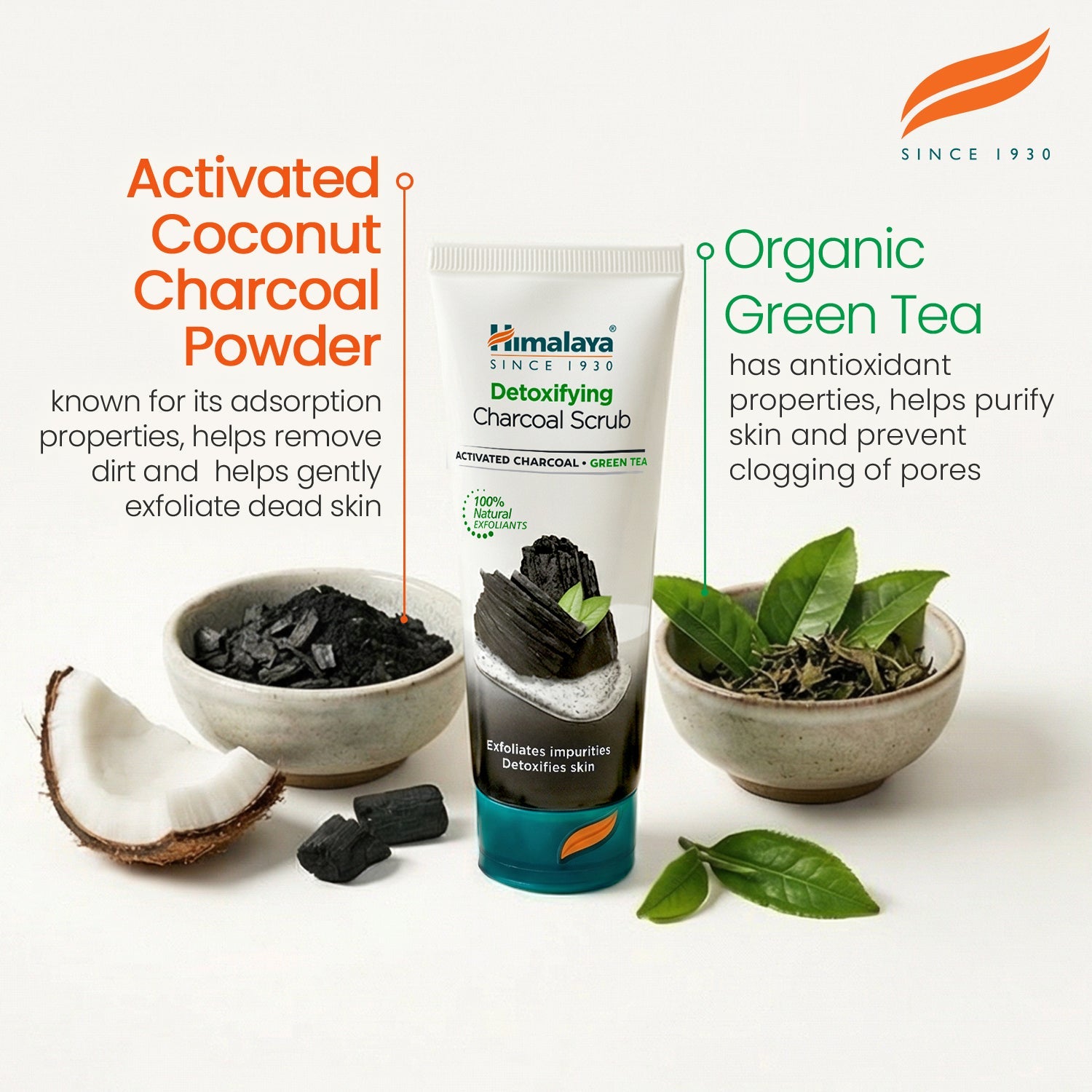 Himalaya detoxifying charcoal face scrub in a 75ml tube for deep pore cleansing and exfoliation — view 4