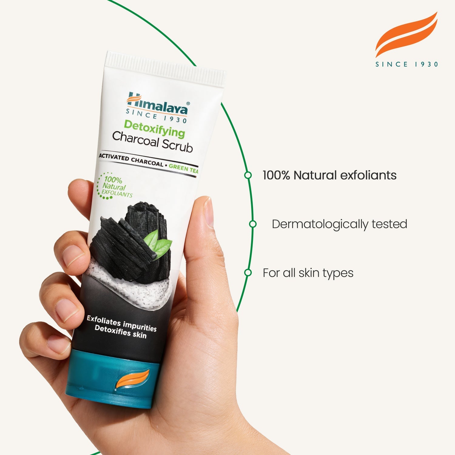 Himalaya detoxifying charcoal face scrub in a 75ml tube for deep pore cleansing and exfoliation — view 5