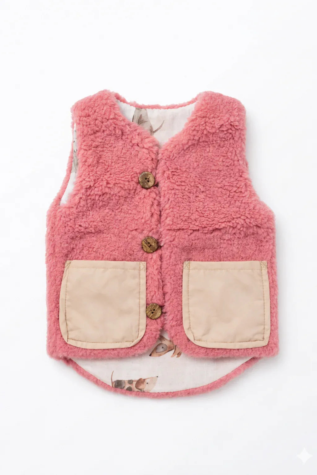 Baby/Kid Virgin Wool Vest - Pink-0