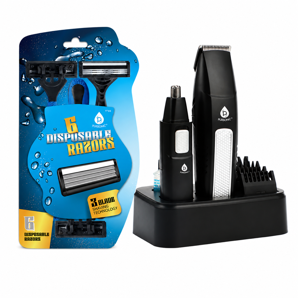 Ultimate Men’s Grooming Set – 10-Piece Hair, Beard & Body Grooming Kit + Disposable Razors-0