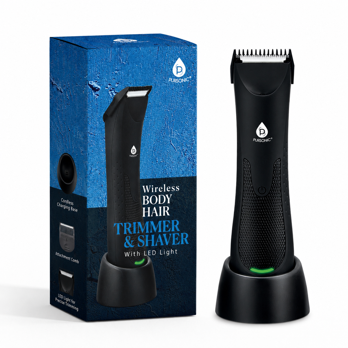 Wireless Body Hair Trimmer & Shaver – Cordless, Waterproof & Precision Ceramic Blade-0